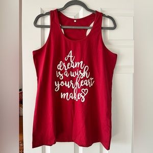 Amazon Disney Tank Top, Red, Size Large